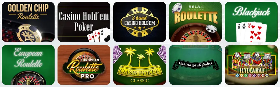 Giochi da tavolo al Wintopia Casino